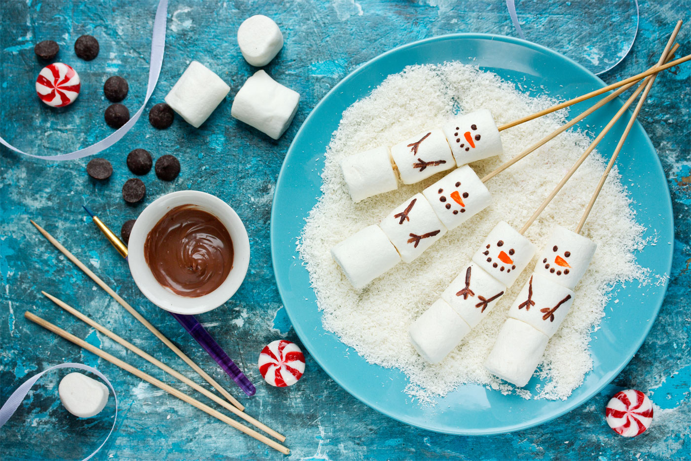 Marshmallow Snowman Edible Christmas craft ideas