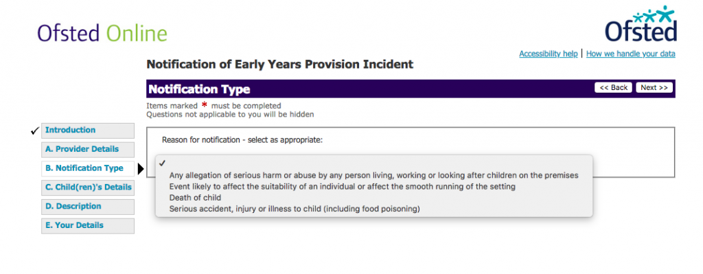 Reporting accidents to Ofsted