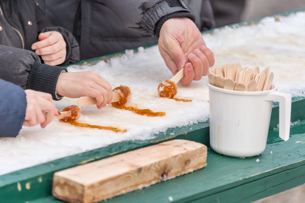 Maple Taffy on Snow - Snow day activities for preschoolers