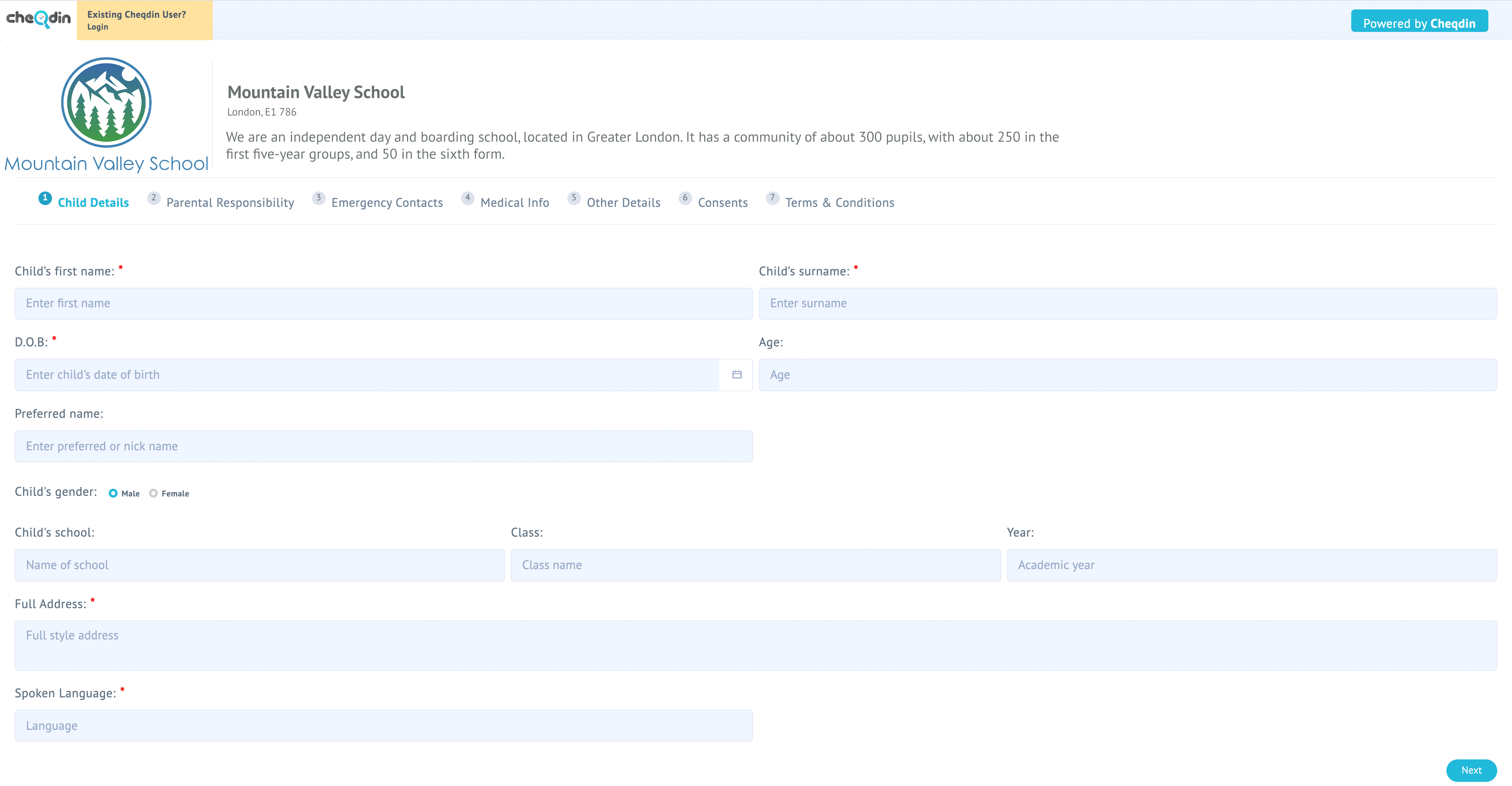 Mountain Valley Registration Form